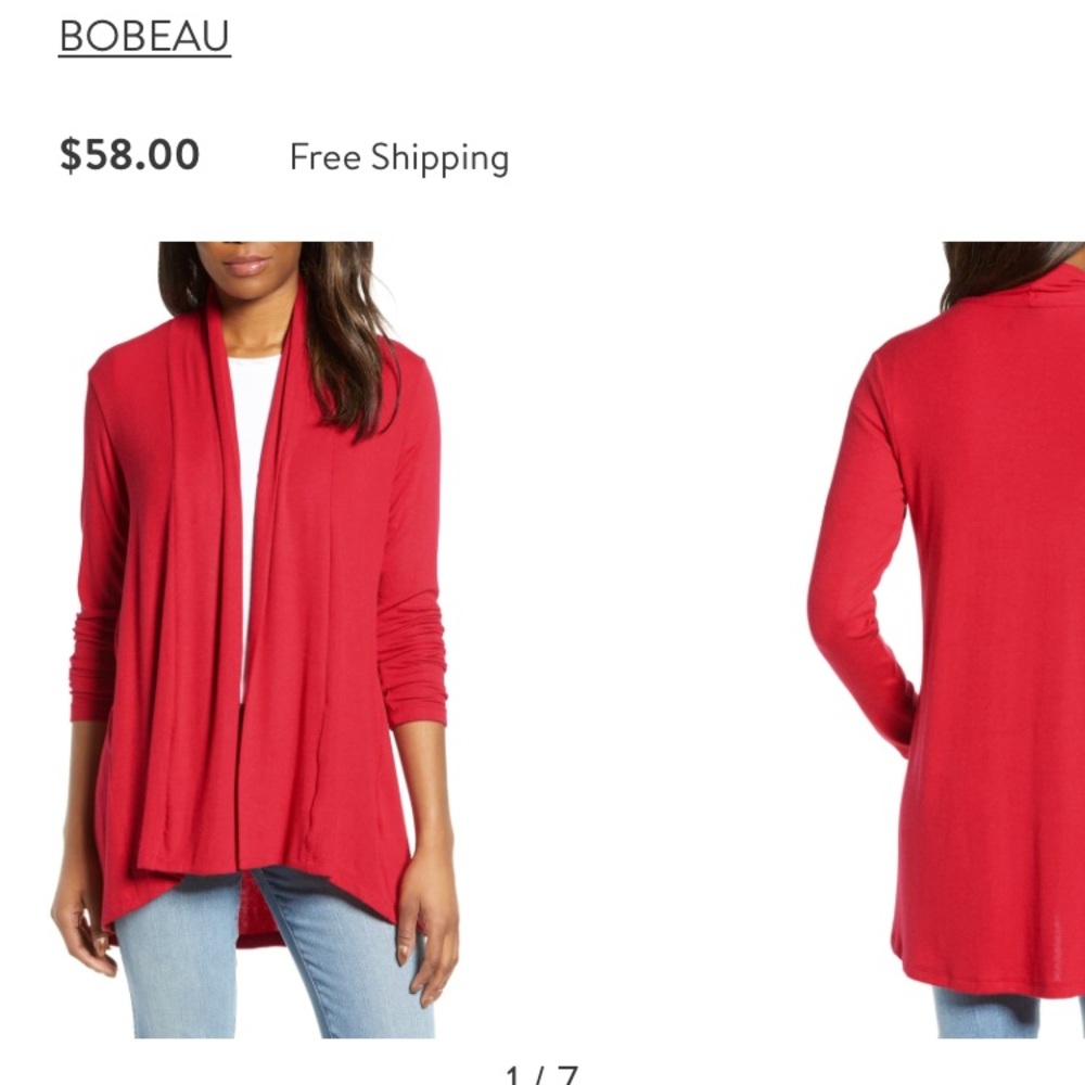 Bobeau  | Red cardigan
